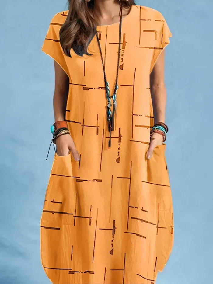 Loose Midi Dress with Pockets